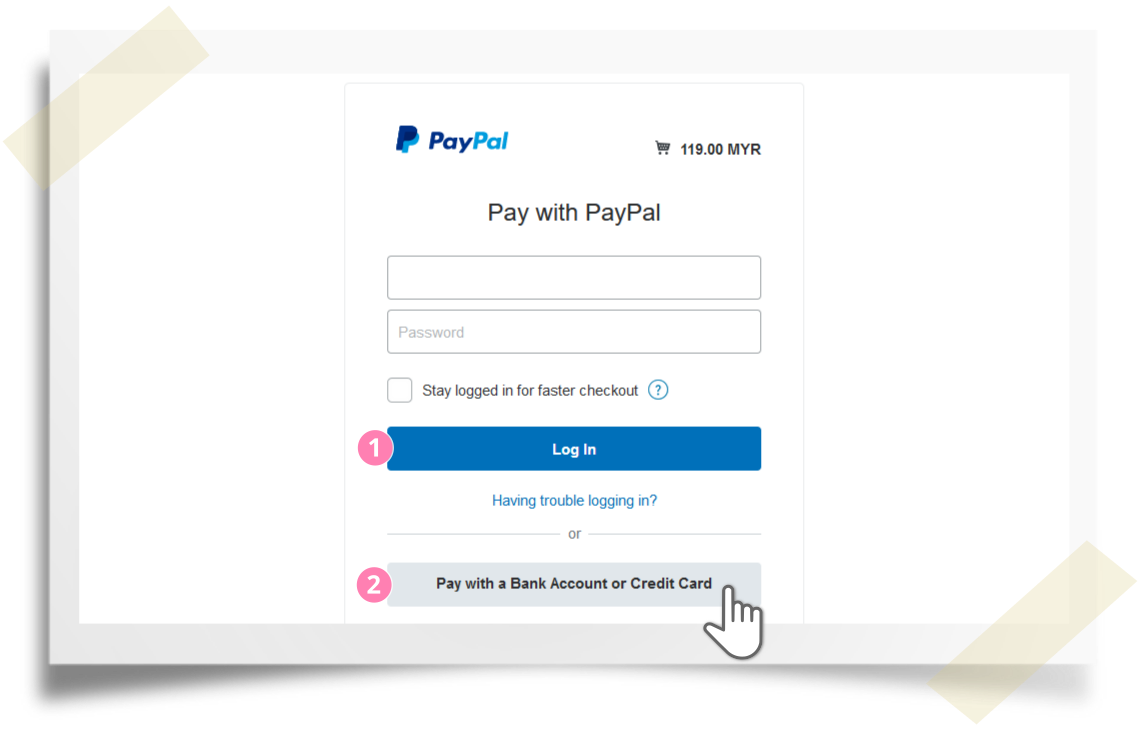 Pay with PayPal step by step - step 2