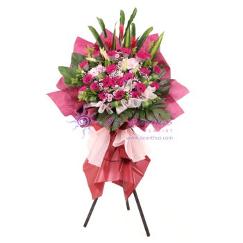 Congratulatory Flower with Stylish Tripod Stand 