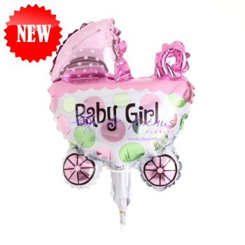 Add On - 10" Baby Girl Stroller Foil Balloon 