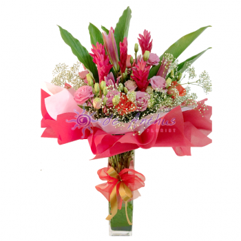 Clear Vase Flower Bouquet 