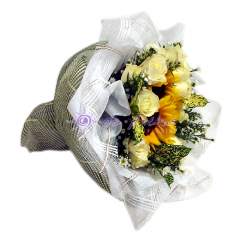 Sunflower & Rose Bridal Bouquet 
