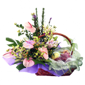 Deluxe Flower & Fruits Basket 