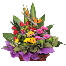 Setia Alam Rose & Gerbera Flower Basket