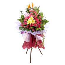 Congratulatory Flower with Stylish Tripod Stand