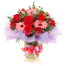 Rose & Gerbera Clear Vase Flower Bouquet 