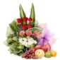 SJMC Flower & Fruit Basket FFB-41 with Fruits Displayed