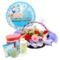 Newborn Gift Basket with Foil Balloon-Boy-NBG-03