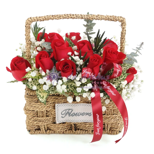 Timeless Love Rose Basket EFB-12