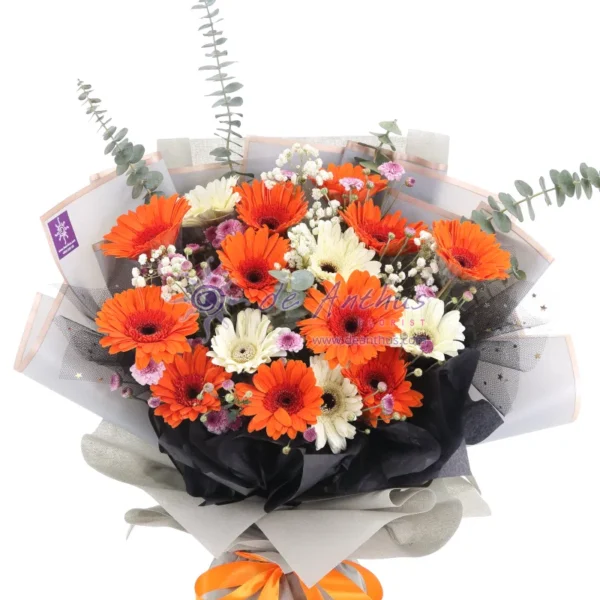 Orange & White Gerbera Bouquet EHB-11 Orange & White Gerbera Bouquet EHB-11